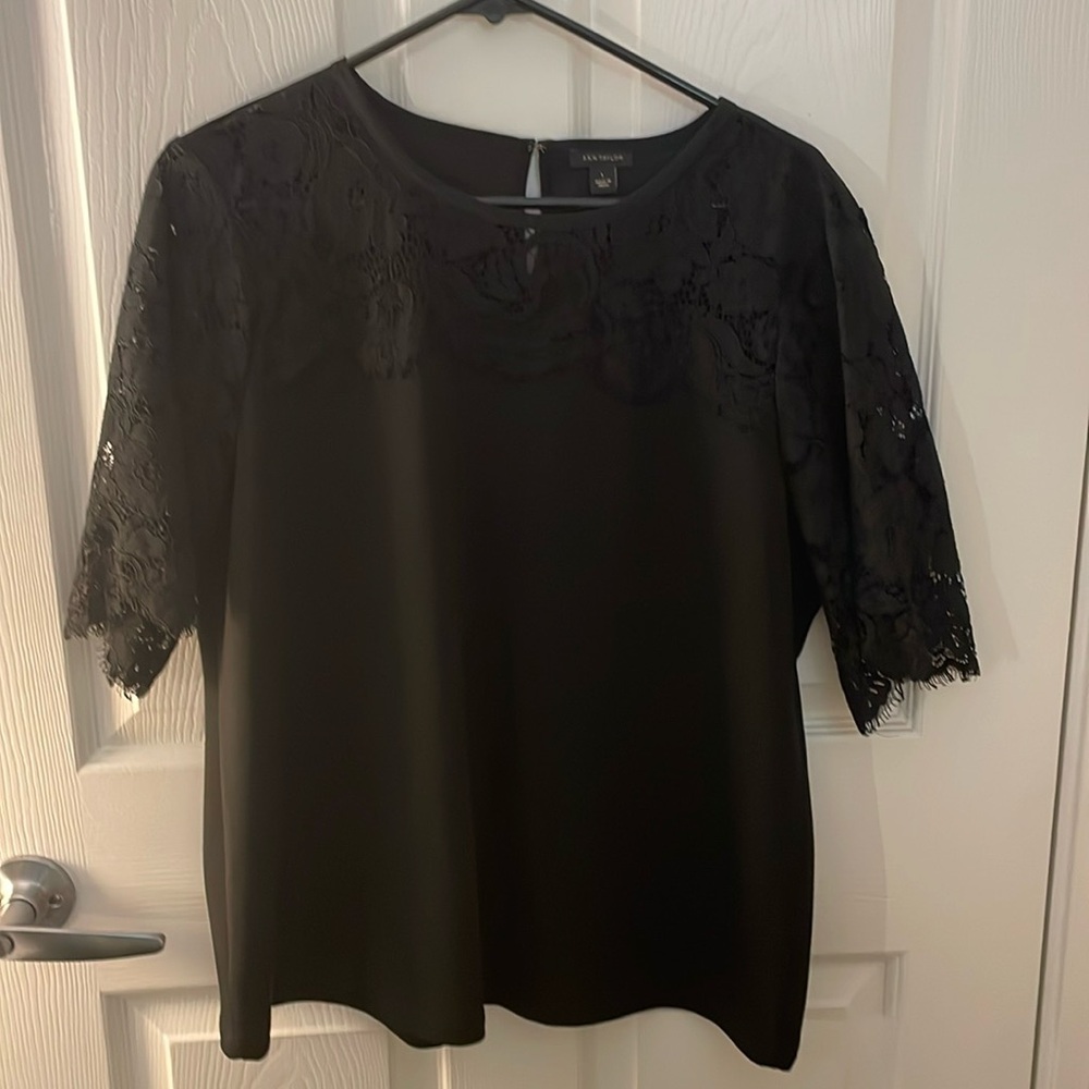 Dressy Black Lace Ann Taylor Top